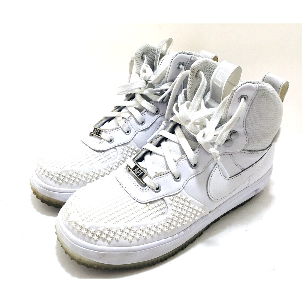 Nike Air Lunar Force 1 Duckboot Triple White 882842-100 Womens Size 7M Nice